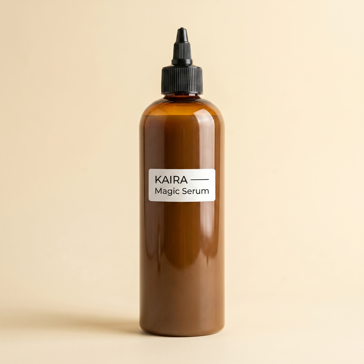 KAIRA Magic Serum amber bottle studio shot